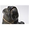 Image 2 : Carved two piece soapstone figure of a fisherman with harpooned seal, 6 1/2" in height and signed on