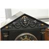 Image 2 : Antique slate mantle clock with Roman numeral dial and Corinthian column, movement working at time o