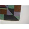 Image 2 : Quality modern wool area carpet with overall geometric design in jewel tone of blue, teal, lilac, sa