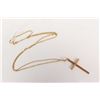 Image 3 : 18kt yellow gold 20" neck chain marked 750 and a 10kt yellow gold cross pendant