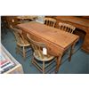 Image 1 : Antique drop leaf kitchen table plus four spindle back chairs