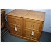 Image 1 : Two modern two drawer oak filing cabinets