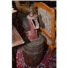 Image 1 : Decorative No.2 manual well pump attached to oak barrel