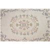 Image 2 : 100% sculpted wool rug with center medallion, cream background, lilac, sage etc. 46" x 73"