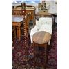 Image 1 : Antique quarter cut oak occasional table with barley twist supports and a barley twist electric floo