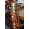 Image 2 : Antique quarter cut oak occasional table with barley twist supports and a barley twist electric floo