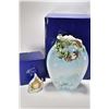 Image 1 : Franz Porcelain pieces from the Holiday Beginnings collection including "Chickadee Design" tea light