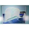 Image 1 : Framed mixed media painting of a wave signed by artist Charles E. Ellis, 20" X 25"