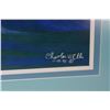 Image 2 : Framed mixed media painting of a wave signed by artist Charles E. Ellis, 20" X 25"