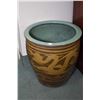 Image 1 : Large glazed pottery Oriental motif planter with dragon design, 20" in diameter