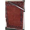 Image 1 : 100% wool area carpet in as new condition, burgundy background, paisley pattern and highlights of bl