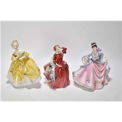 Three Royal Doulton figurines including The Last Waltz HN2315, Blithe Morning HN2065 and Rebecca HN2