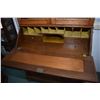 Image 2 : Antique Victorian drop front secretaire with fitted interior, three drawer base with carved pulls, t