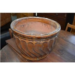 Large glazed terracotta outdoor planter 20" in diameter