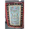 Image 1 : As new, 100% wool area carpet in appliquéd quilt design with flowers, multiple borders, birds with p