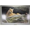 Image 1 : Framed limited edition print titled "Cougar's Ledge" pencil signed by artist Jorge Mayol, 553/950