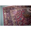 Image 2 : Large antique wool axminster style area carpet with deep cranberry background, overall floral design