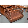 Image 1 : Antique mahogany Canterbury with single drawer and lions head pulls