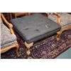 Image 1 : Antique Chippendale style button tufted ottoman on carved ball and claw feet