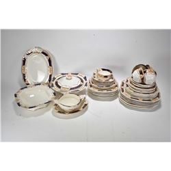 Large selection of Royal Caledonia semi- porcelain including dinner plates, luncheon plates, serving