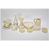 Image 1 : Selection of Belleek china including a pair of matching black mark tea cups and saucers, beehive lid