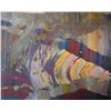 Image 1 : Gilt framed abstract acrylic on paper painting signed Sky Jones 1996, 28" X 22"