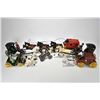 Image 1 : Selection of cast toys including three horses and buggies, two stage coaches and a fire engine