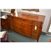 Image 1 : Antique walnut bedroom suite with four drawer dresser, double size headboard, footboard and rails an