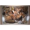 Image 1 : Framed limited edition print titled "Full House-Fox Family" pencil signed by artist Carl Brender, 21