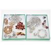 Image 1 : Two tray lots of vintage and collectible costume jewellery including diamante brooches and earrings,