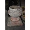 Image 1 : Concrete three piece planter with pedestal 27" in height