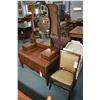 Image 1 : Antique walnut drop vanity and a Sheraton style slipper chair