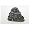 Image 1 : Inuit soapstone carving of a figure skinning a seal signed on base and dated 1977, 4 1/2" in height