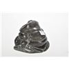 Image 2 : Inuit soapstone carving of a figure skinning a seal signed on base and dated 1977, 4 1/2" in height