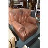 Image 1 : Manly leather chair with button tufted upholstery and nail head decoration