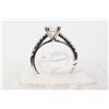Image 2 : Lady's 14kt white gold diamond engagement ring, set with 1.00ct solitaire laser inscribed Canadian d