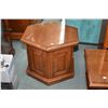 Image 2 : Maple coffee table with pillar design and storage and six hexagonal side table with storage plus a w