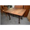 Image 1 : English oak fold over table with heavy cabriole supports, table size when open 48" X 36"