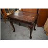 Image 2 : English oak fold over table with heavy cabriole supports, table size when open 48" X 36"