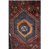 Image 2 : Hamdan 100% wool carpet/runner with red background, shades of orange, blue, black, taupe etc. 37" X 