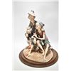 Image 1 : Large Capodimonte figures on wooden base of two old men sharing a bottle of wine, 18" in height