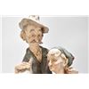 Image 2 : Large Capodimonte figures on wooden base of two old men sharing a bottle of wine, 18" in height