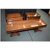 Image 1 : Two matching single drawer side table and a double pedestal coffee table