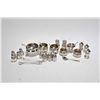 Image 1 : Selection of vintage sterling table serving accessories including shakers, mustard pots and open sal