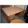 Image 2 : Large antique double pedestal oak partner's desk 60" X 46"