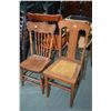 Image 2 : Four chairs including spindle back rocking chair, antique highchair for doll and teddy bear use only