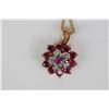Image 2 : Ladies 10kt yellow gold, ruby and diamond gemstone pendant on a 10kt yellow gold neck chain plus a 1