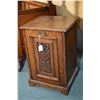 Image 1 : Antique Edwardian quarter cut oak coal hod with carved raised panel and original tin liner