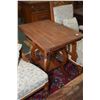 Image 1 : Two antique occasional tables including lamp table with under shelf and a side table with bird cage 