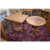 Image 2 : Two antique occasional tables including lamp table with under shelf and a side table with bird cage 